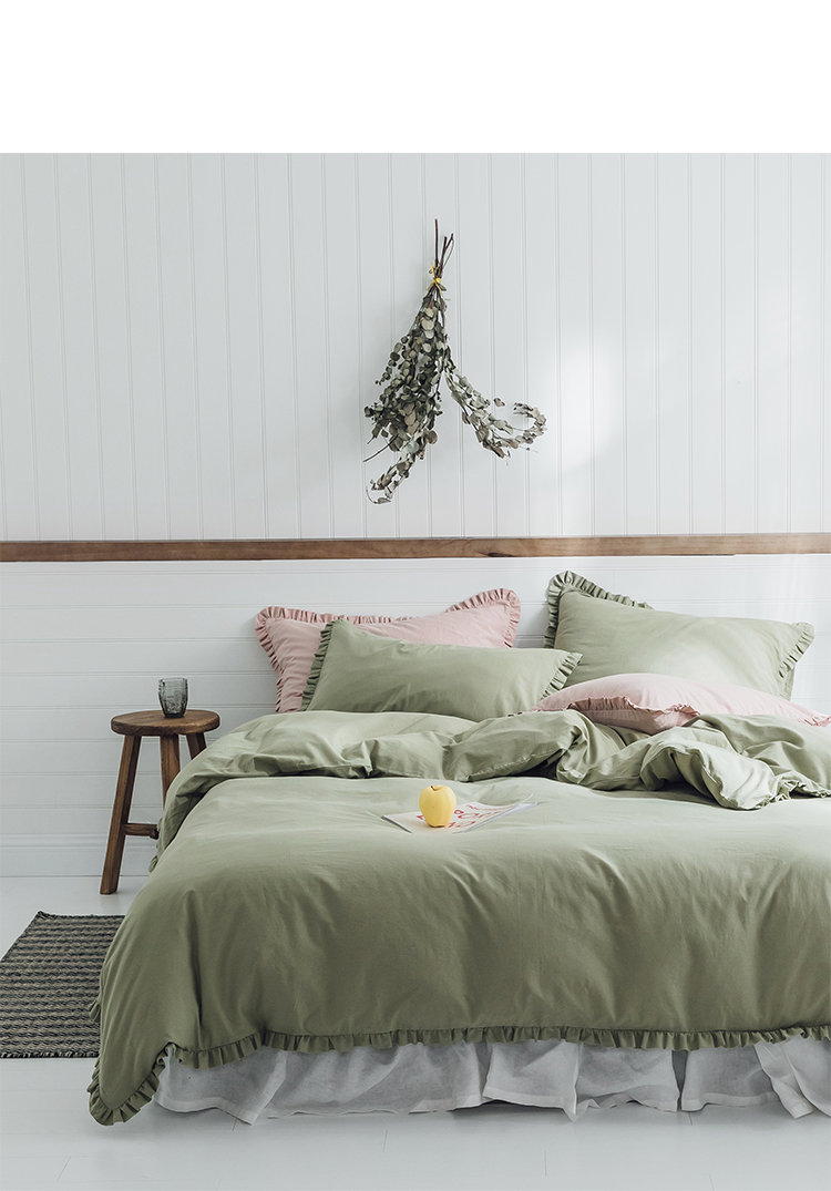 Công chúa phong cách ren xếp li bông rửa chăn bông chăn bông đơn chăn - Quilt Covers 	ruột chăn phao	