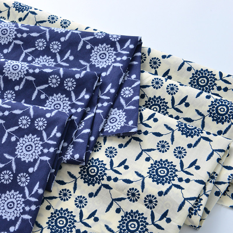 60 pure cotton fabric plant pastoral pastoral pastoral fabric fabric cloth fabric imitation embroidery pattern