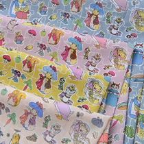 Pure Cotton Cloth 60 Handmade Cartoon Fields Garden Children Clothing Fairy Tales Summer Full Cotton Fabric Cotton Fabric Bunny Illustrations