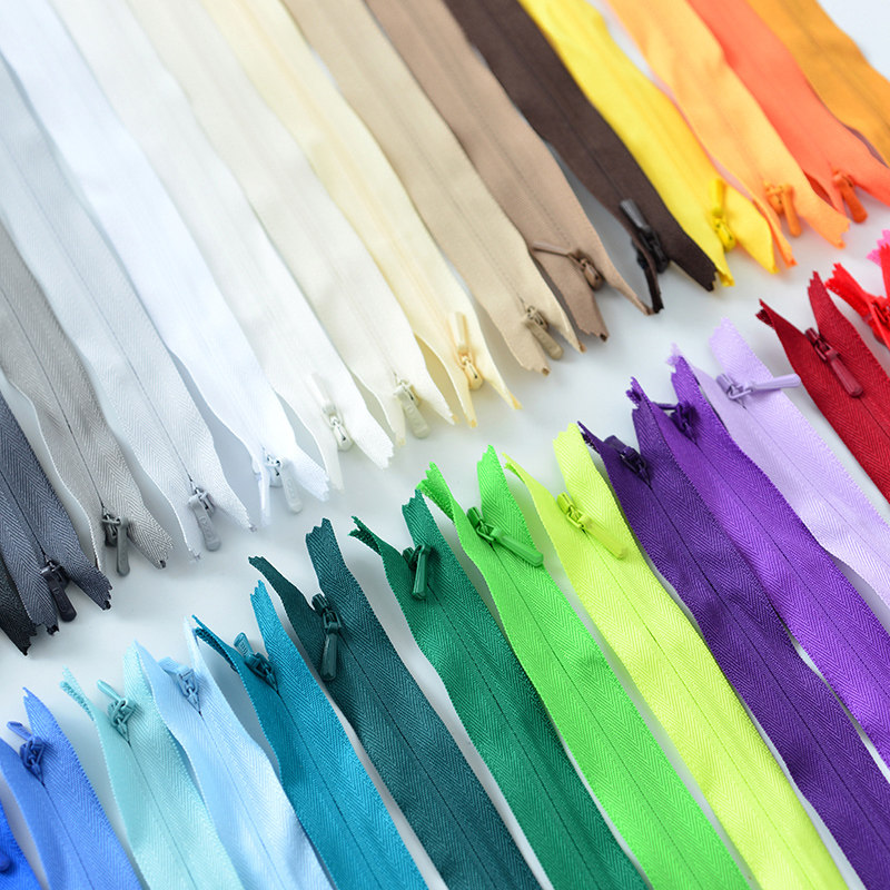 YKK cloth stealth zipper hand bag DIY accessories black white gray card with silver color 25 cm