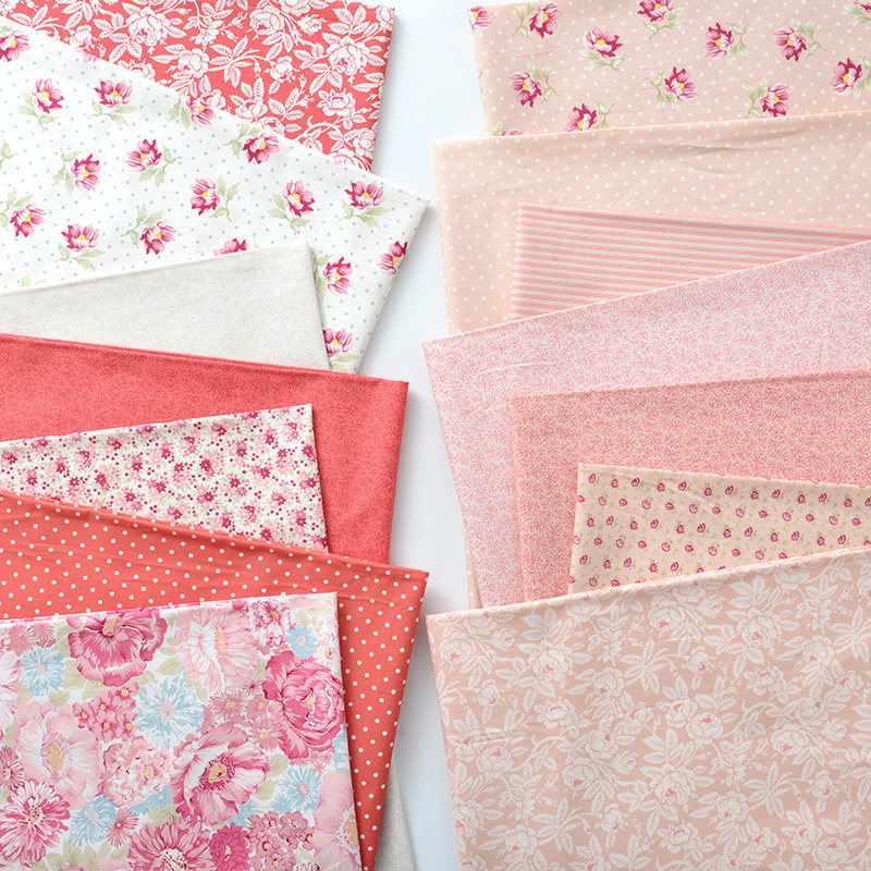 Pure cotton plant plant paddy garden red and white pink cotton fabric sweet red garden