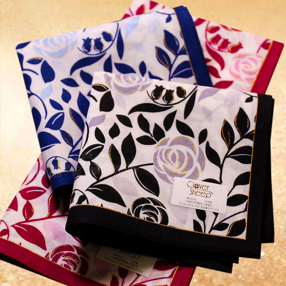 Elegant distinguished Japanese art Mountain tea flower lady with all-cotton high-end handkerchief pure cotton small square towel handkerchief