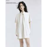 [FUSSED 22SS layered shirt dress 象牙白层次剪裁衬衣连衣裙]