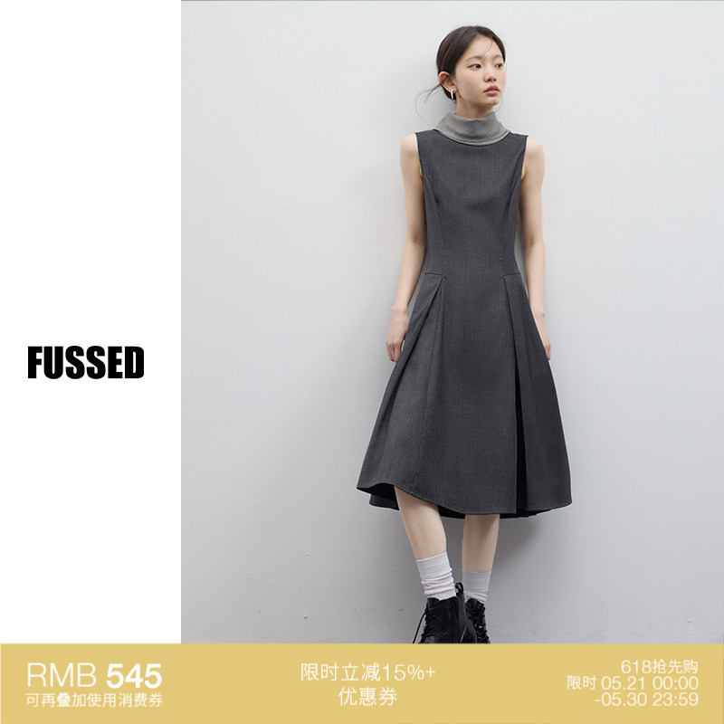 Fussed 25Ss Cool Girl_ Reversible_ Layered Pleats_ Meteorite Gray Slim Fit Suit Dress Fussed 25Ss Cool Girl_ Reversible_ Layered Pleats_ Meteorite Gray Slim Fit Suit Dress