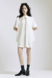 [FUSSED 22SS layered shirt dress 象牙白层次剪裁衬衣连衣裙]