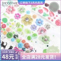 Circular packaging moodtape border wool flower cat PET handbook tape pet embellished salt style