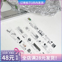 Subpackage Yandao studio Lanyu Day Fantasy Klein blue black and white space text pocket pet tape