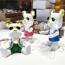 Cute animal glasses display stand office desk home ornaments window childrens glasses display decorative props shelf
