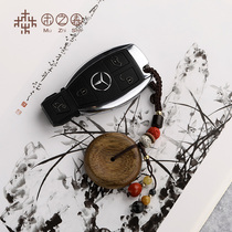 Muzhishen Kalimantan auspicious no-trouble brand natural agarwood safe buckle handle peanut key bag pendant