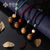 Wood forest authentic Dalagan agarwood sweater chain pendant medium long ethnic style hanging decoration men and women handmade necklace