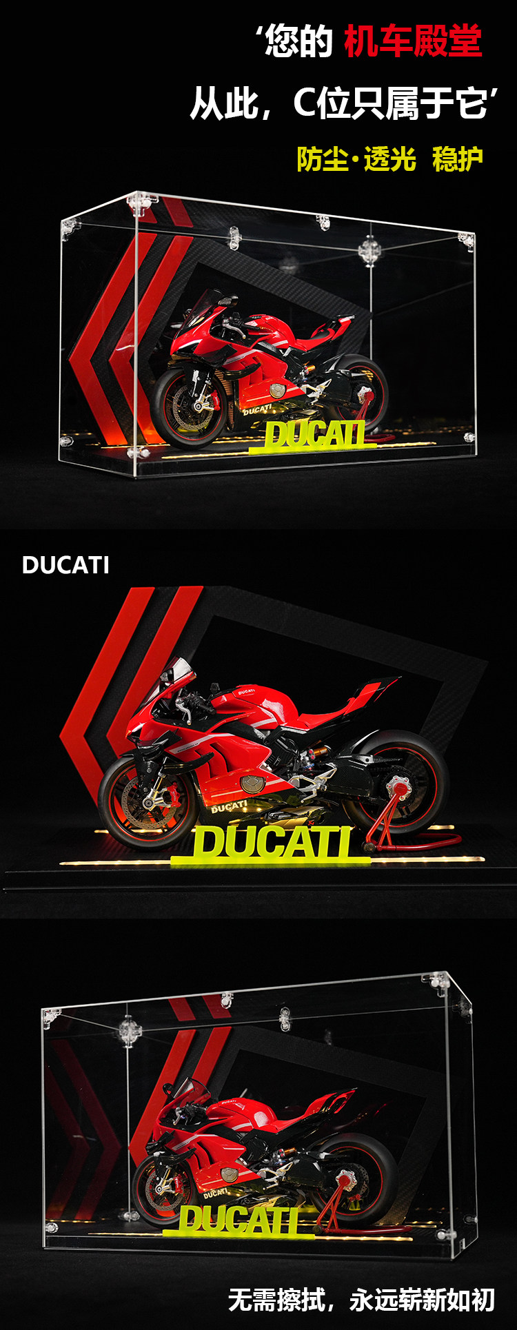 Ducati V4S Can Be Started and Ignited 1:7 Large Alloy Motorcycle Model Simulation Motorcycle Boy Toy Gift — تصویر 1