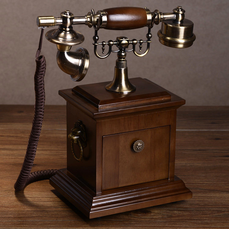 Solid wood telephone creative retro American telephone cabinet to show telephone living room European style