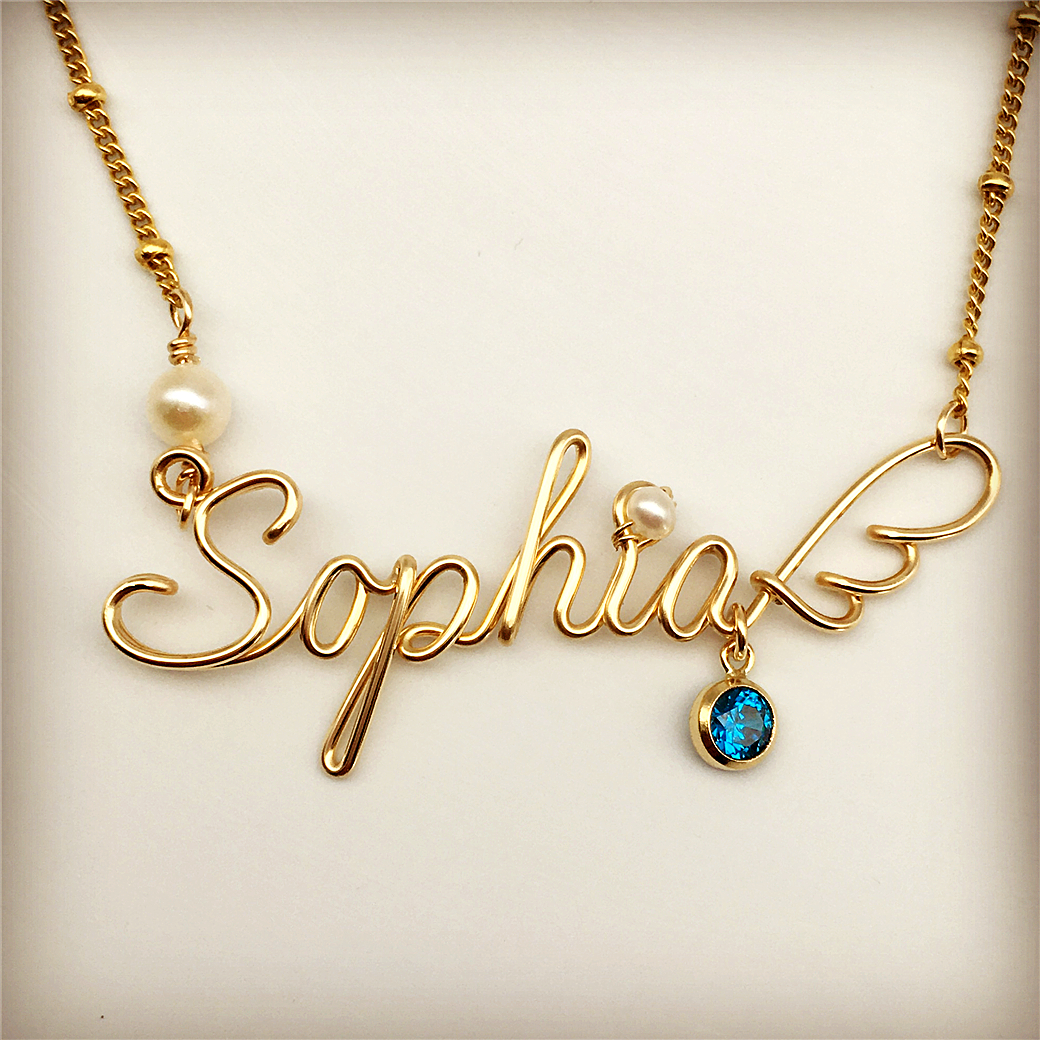 Customized Name Necklace English Letters 14k Gold Diy Pearl Clavicle Chain Female Ins Style Niche Design Gift