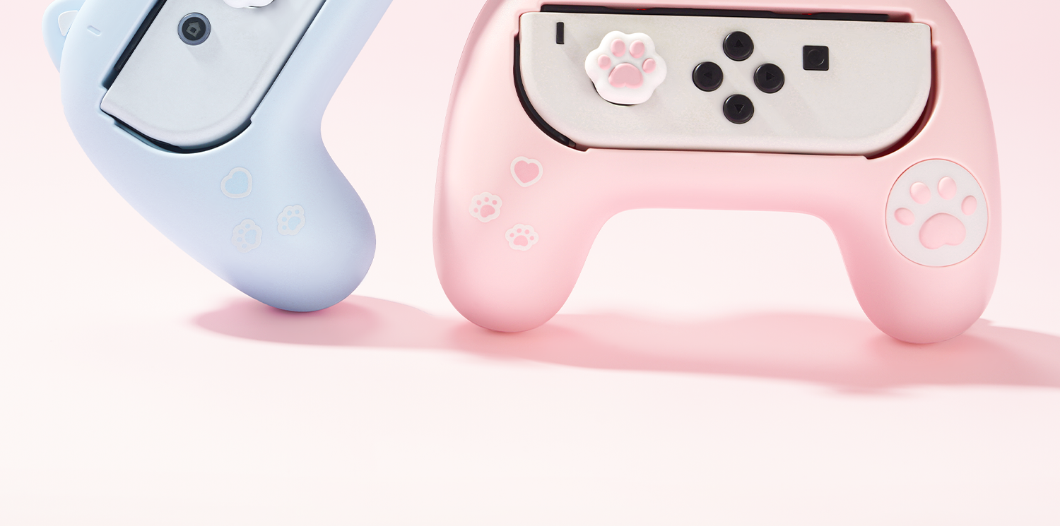 Рукав силиконовые ручки 极想 switch游戏手柄joy-con手感增强握把套装改猫爪双人ns小手柄