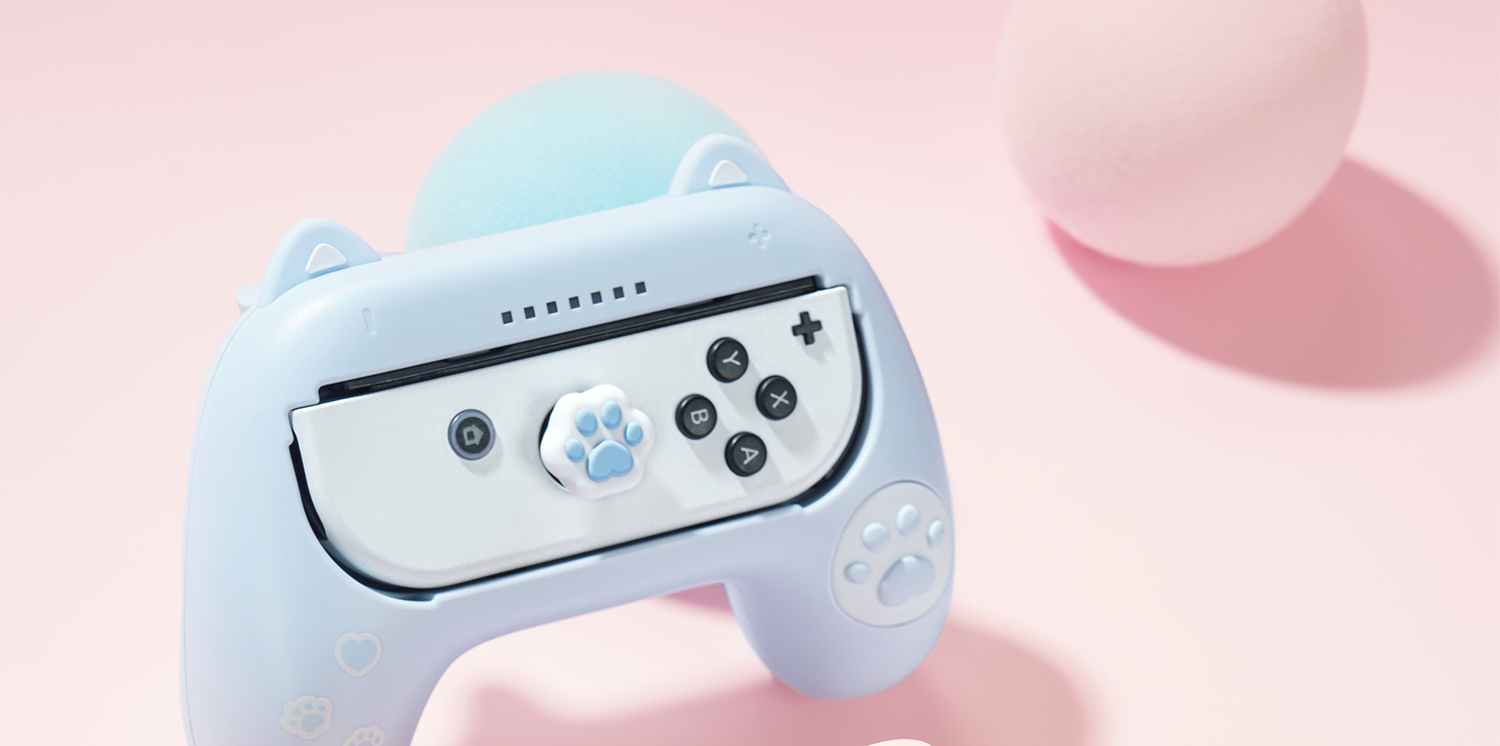 Рукав силиконовые ручки 极想 switch游戏手柄joy-con手感增强握把套装改猫爪双人ns小手柄