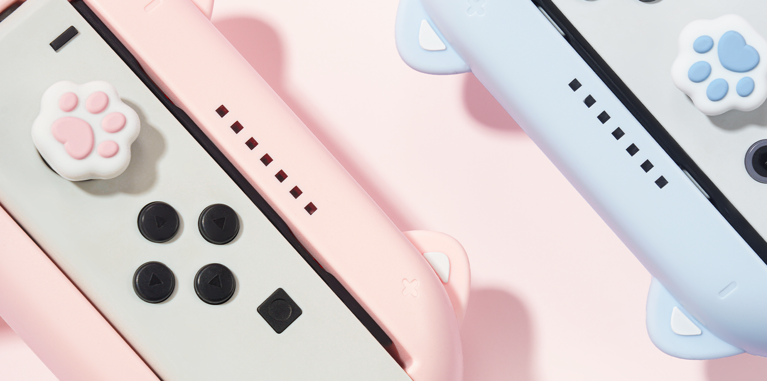 Рукав силиконовые ручки 极想 switch游戏手柄joy-con手感增强握把套装改猫爪双人ns小手柄