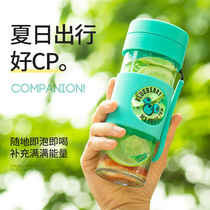  bianli carp collection 450ml plastic water cup tritan cup Portable sports water cup with filter silicone cover