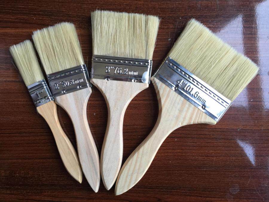 Long handle Pig Mane Brushed Pork Hair Brush Paint Brushed Wood Wax Oil Tung Oil Construction Brush Glue Upper Pulp Clean Sweep Ash