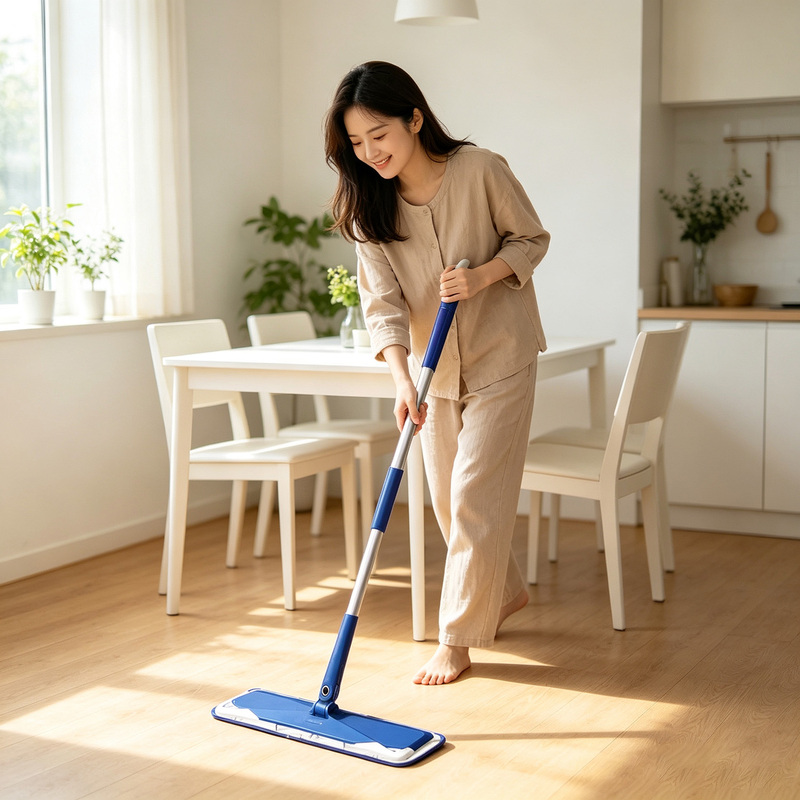 Bona Aluminum Alloy Pole Mop, Pressure-Resistant Microfiber Mop, Flat Mop for Dry and Wet Use, One-Step Cleaning Large Mop
