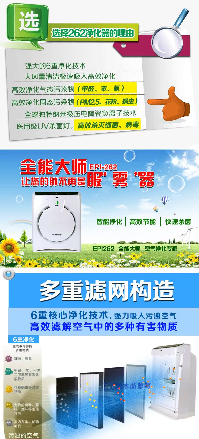 máy khử mùi ô tô Máy lọc không khí gia dụng EPI262 cao ngoài formaldehyd ngoài máy lọc bụi khử trùng ion âm PM2.5 may loc khong khi xe hoi