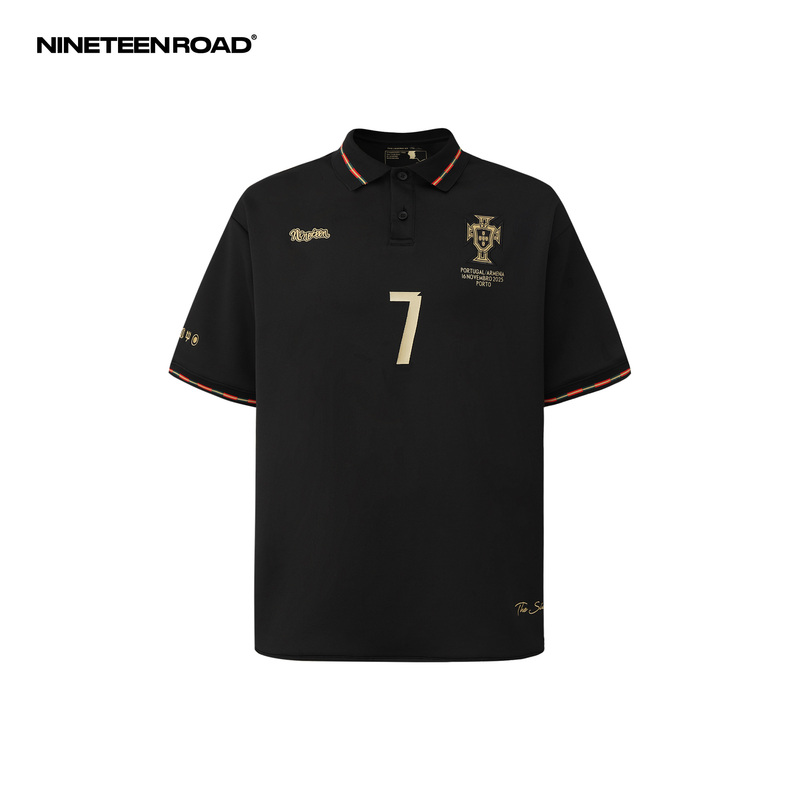 [Portugal] - Black Gold Series - C Ronaldo - Eusebio - 60Th Anniversary - Everyday Trendy Versatile American Polo
