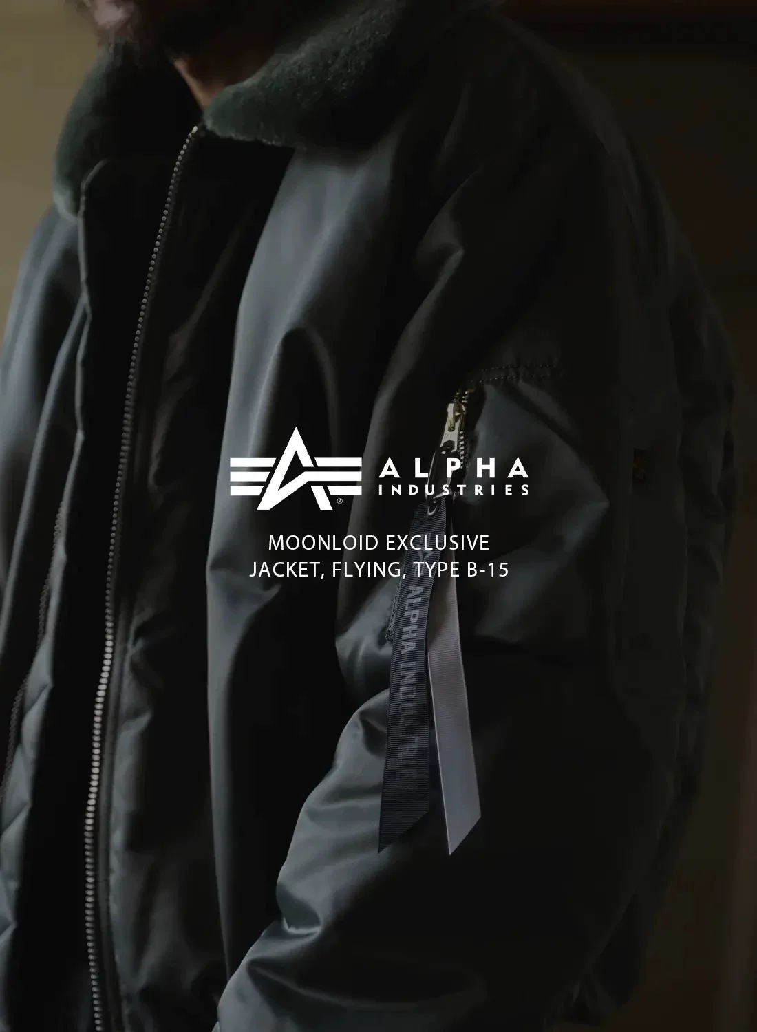 Истребительная куртка ALPHA B-15 FLIGHT JACKET MOONLOID особая пометка