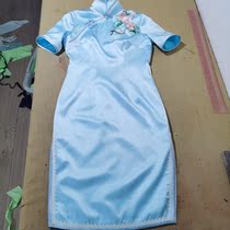  Special price sample processing Hand embroidery printing heavy silk eugen yarn and so on cheongsam 4 22 new