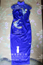 Daily Cheongsam] Original summer handmade improved new Chinese cheongsam custom silk hand embroidered dress