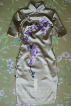 Spring and summer Republic of China style new Chinese improved cheongsam silk handmade dress