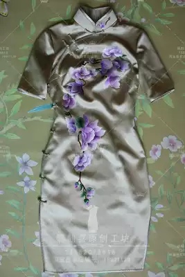 Spring and summer Republic of China style new Chinese style improved cheongsam silk handmade dress