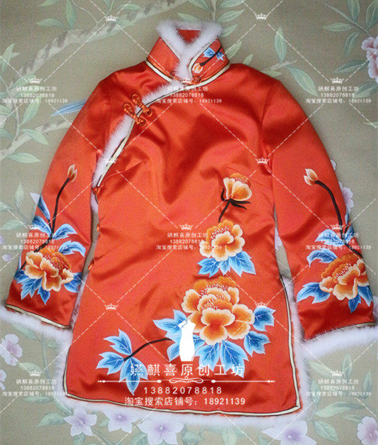 2020 autumn and winter heavy silk embroidery Republic of China style improved Chinese Cheongsam top small coat New Year coat