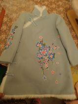  Improved cheongsam autumn and winter double-sided cashmere coat jacket Chinese embroidered small coat Improved Cheongsam New year coat