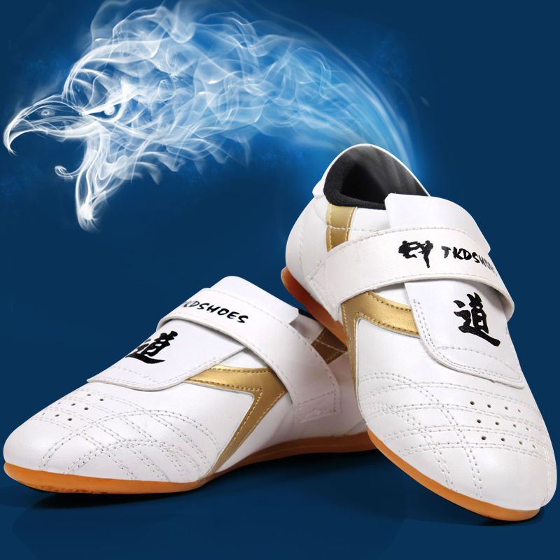Benyue adult children taekwondo shoes breathable wear-resistant beef tendon bottom men's and women's martial arts taekwondo shoes send socks