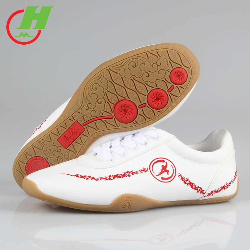 Red Cotton Tai Chi Shoes Beef Tendon Bottom Women's Canvas Martial Arts Cloth Shoes Practice Shoes breathable Male Kung Fu Taijiquan China Wind
