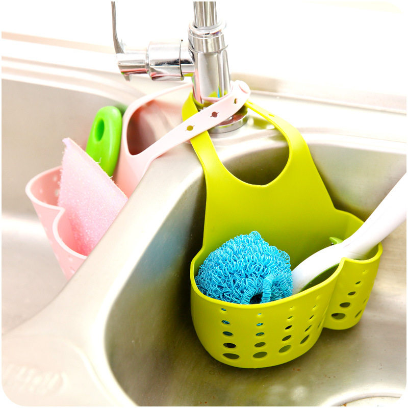 Kitchen tap sponge drain rack adjustable snap-type sink containing hanging basket draining basket kitchenware shelf