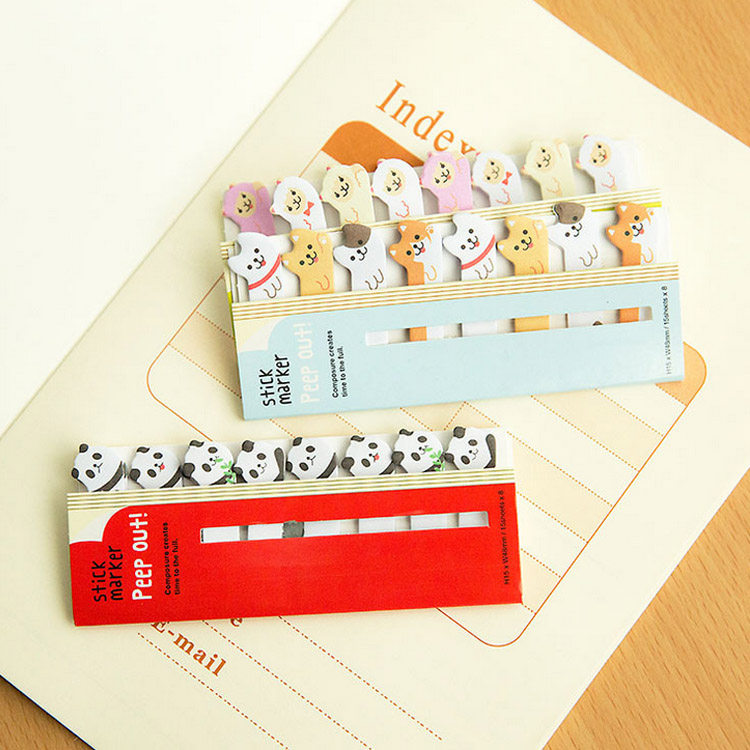 Cartoon cute stationery rows sitting animal bookmarks Post-it notes n ci tie legal pad Post-it notes liu yan tie