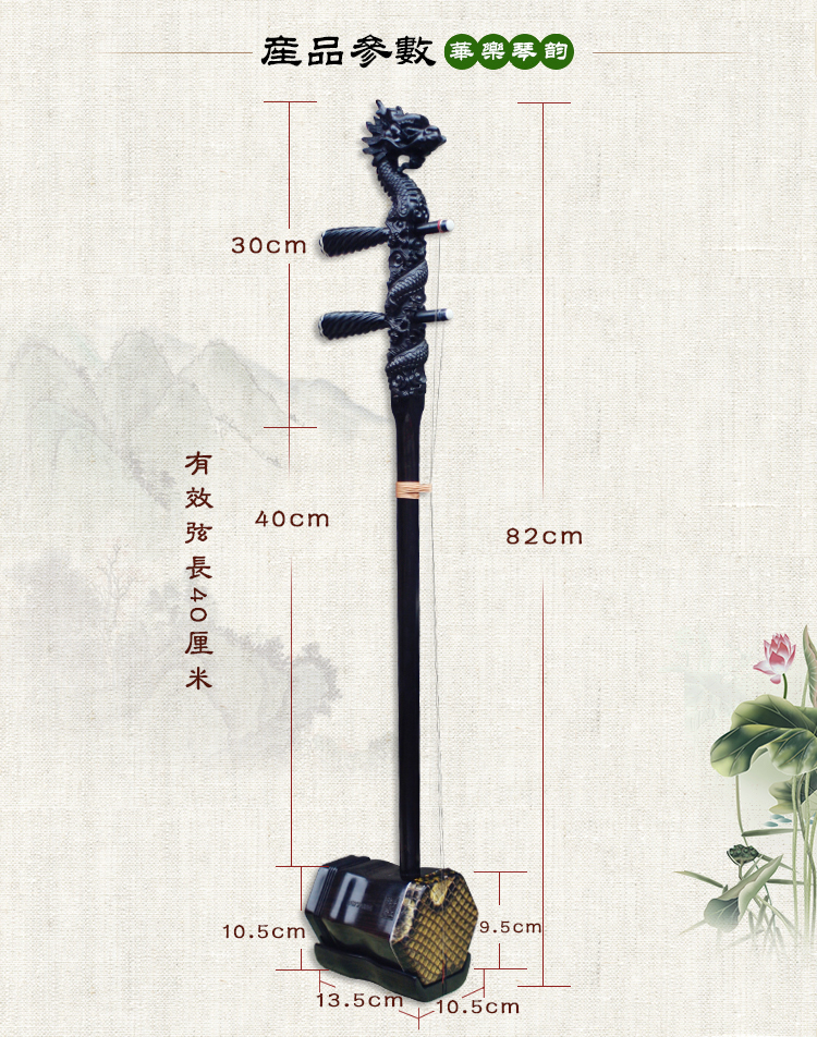 Ebony vòi erhu chuyên nghiệp chơi đàn nhị kịch Bắc Kinh Opera đặc biệt đàn nhị gửi phụ kiện - Nhạc cụ dân tộc sáo đất