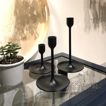 IKEA Fotag candle holder 3-piece black Nordic iron decorative candle holder simple style domestic