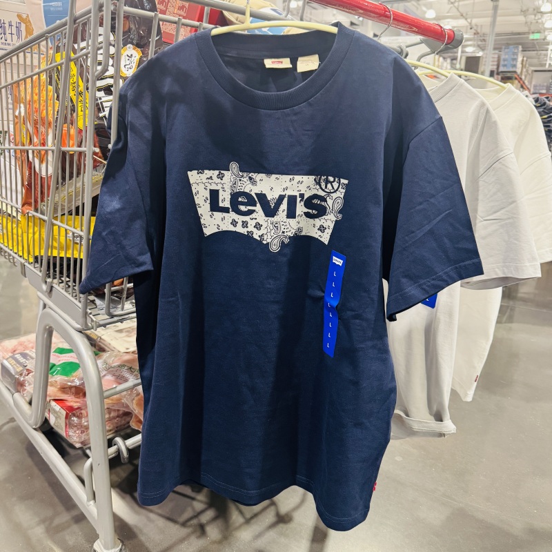 Costco 2026 New Men's Levi's Pure Cotton Short-Sleeved T-Shirt with Classic Logo Print Summer Wear