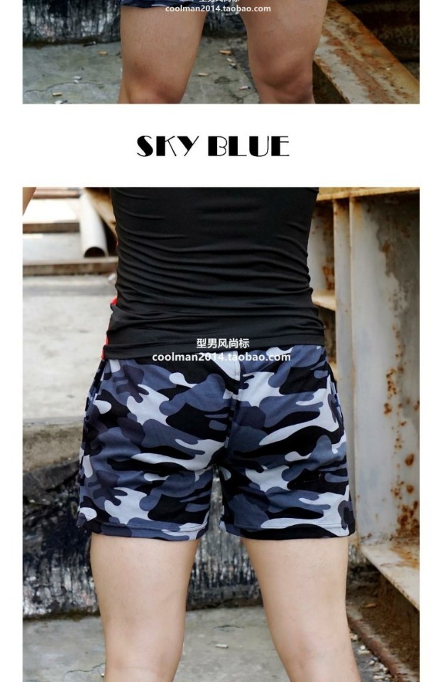 Quần ngụy trang nam phiên bản Hàn Quốc của quần cotton nhà thủy triều nam thể thao ba quần mùa hè tập thể dục siêu quần ngắn đi biển quần vải nam