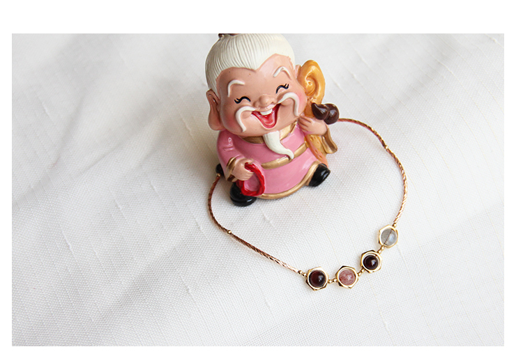 拂 莲 garnet vòng chân nữ Duobao pha lê vàng hồng mắt cá chân chuỗi chân nữ ban đầu đơn giản vòng chân lắc chân nữ nhật bản