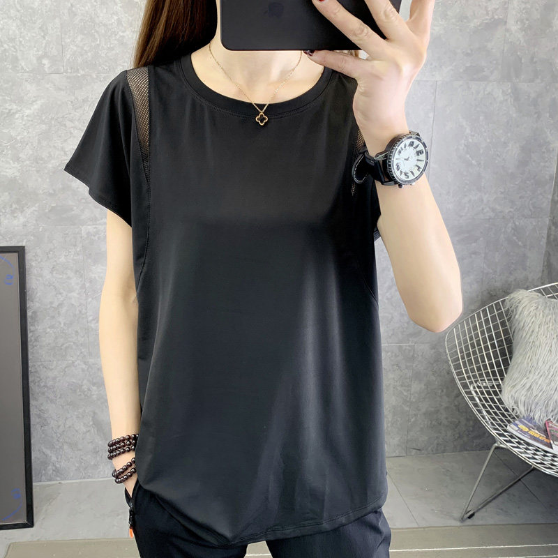 Speed Jersey Woman Summer Thin elastic loose Lean Round Collar Outdoor Running Fitness Yoga Breathable sports short sleeve T-shirt