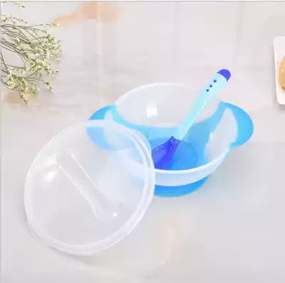 Baby bowl soft head spoon baby suction bowl hot spoon newborn children training non-staple food bowl children anti-drop tableware