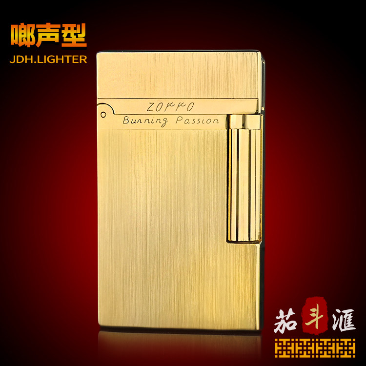 Micro copper core gold wire drawing men gift of sound steel sound ZORRO side skating wheel lighter