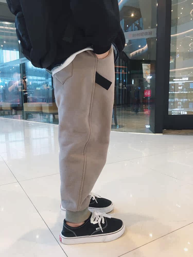 Clearance non-returnable Boys sweatpants Children's clothing Children's velvet thickened fleece leisure primary school students Middle and large children