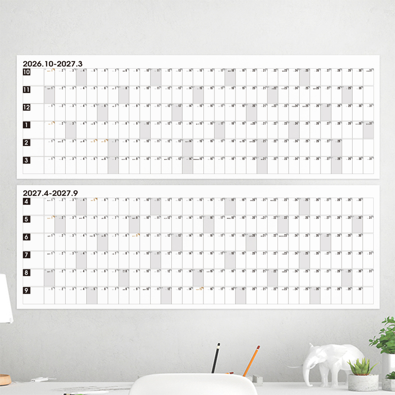 26-Year Calendar Spanning 2027, 365-Day Planner, Simple Large Calendar, Large Wall Calendar, ins Style, Check-In Record