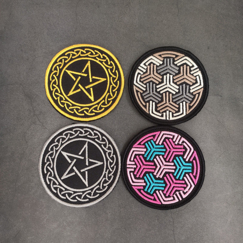 Sci-fi Future Embroidery Magic Sticker Badge Round Pattern Repair Programm Cloth Stickup Personality Morale badge Shoulder Bag Stickup