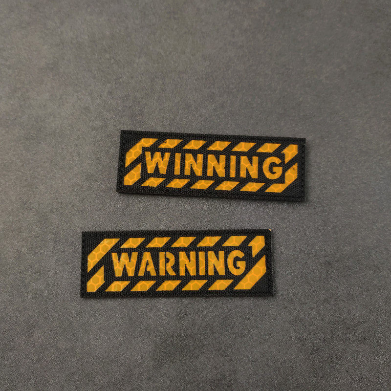 Warning Reflective Magic Stick Badge Strip Personality BAG DECORATION Decorative Sticker English WINNING Victory Morale Chest Badge