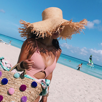 European and American holiday wind super-peak sunscreen sun-shading square top straw hat straw choreography LGB-28