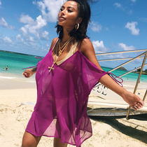 LOVEMILK original design sand beach holiday sunscreen with slim loose one-piece dress M-97